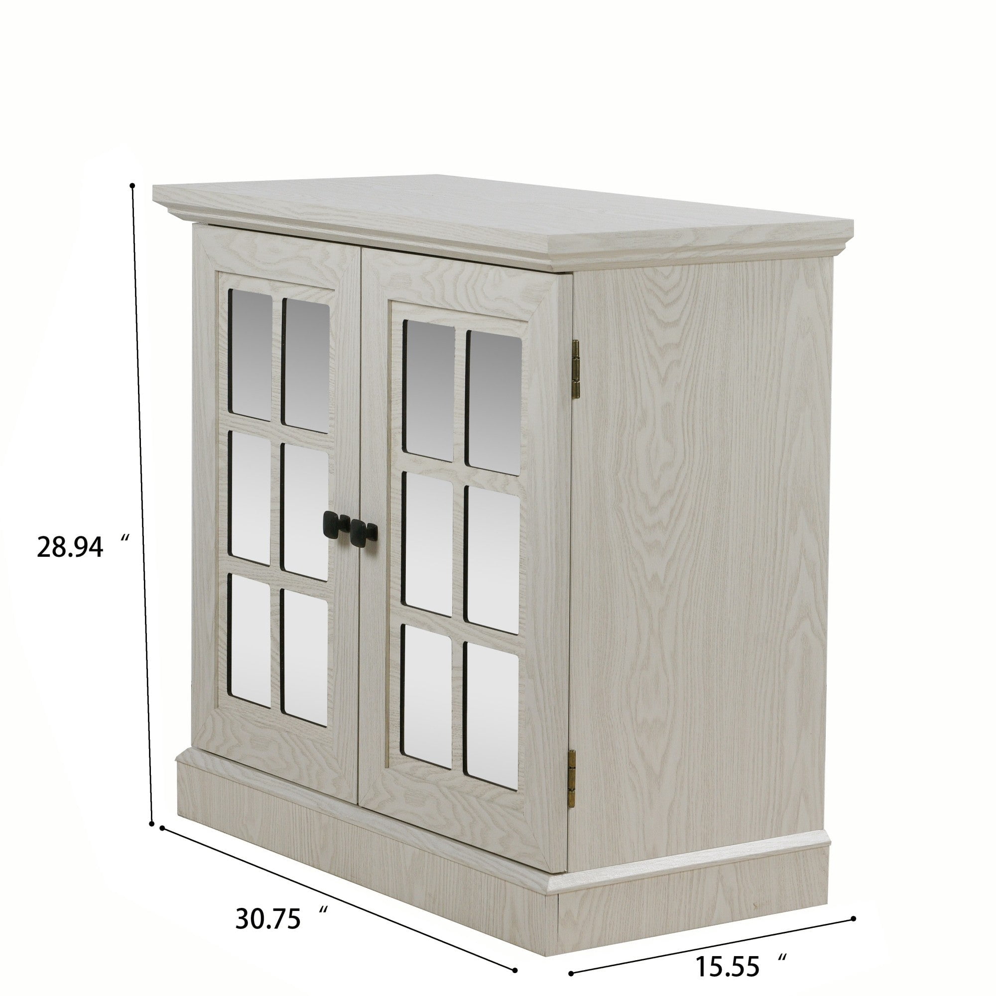 Sailvan 2 Decorative Acrylic Mirrored Door Storage Sideboard with Adjustable Shelf