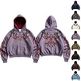 thumbnail image 2 of Men's Y2k Goth Graphic Zip Up Hoodies Long Sleeve Grunge Punk Graphic Print Streetwear Oversized Hooded Sweatshirt With Pocket W001-Purple S, 2 of 7