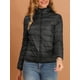 thumbnail image 5 of Chaqueta acolchada para mujer Inspire Chic con cuello alto, ligera, con capucha y cierre, talla XL, color negro, 5 of 6
