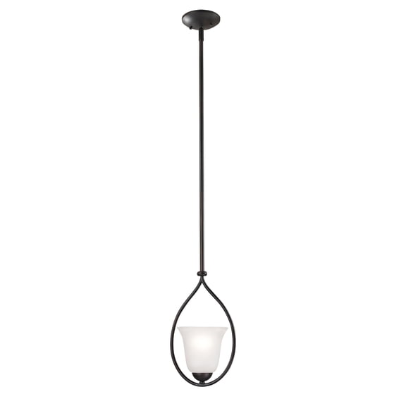 Atlas Lighting and Home 1-Light Teardrop Frame Hanging Mini Ceiling Pendant Light - 8" - Oil Rubbed
