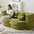 thumbnail image 4 of CKEASEAN 76" Convertible Folding Sofa Bed, Queen Sleeper Sofa with Pillow, Modern Teddy Fabric Floor & Futon Loveseat Couch, Foam Folding Mattress Sleeper for Living Room, 4 of 10