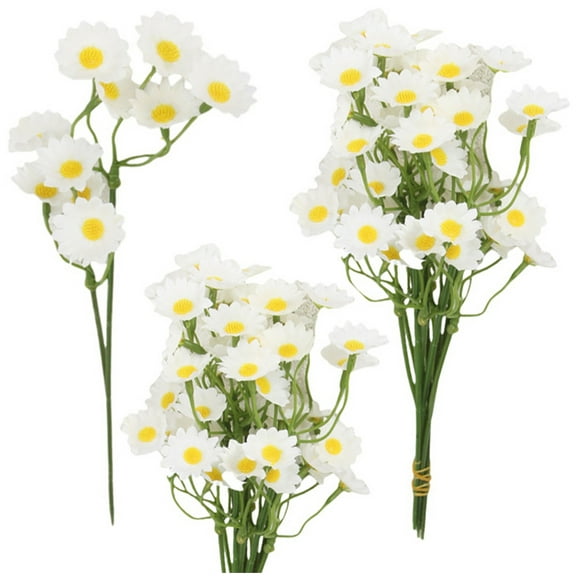 Artificial White Daisy Flowers,Bexikou 18 Pcs White Fake Wildflowers 10" Small Fake Daisy Silk Flowers with Stems for Home Decor Indoor Artificial Flower for Wedding Bouquets Floral Craft