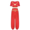 thumbnail image 2 of Aislor Women 2-piece Belly Dancing for Rave Party Shiny Sequin Tassel Outfits Red XXL, 2 of 7