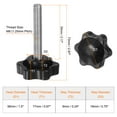 thumbnail image 2 of Uxcell 8 Pieces Star Knobs M8 x 55mm 304 Stainless Steel Threaded Stud 38mm 6-Star Head Clamping Thumb Screw Black, 2 of 7