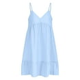 thumbnail image 5 of Wdgfv Womens Casual Summer Spaghetti Strap Smocked A Line Beach Vacation Sun Dress Above The Knee, 5 of 7