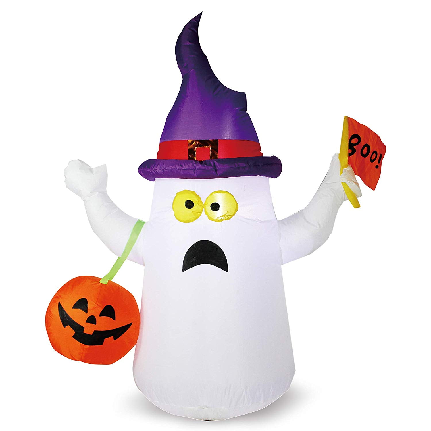 4.5 ft Halloween Inflatable Blow Up Ghost with Boo Flag for Halloween