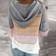 thumbnail image 2 of Gibobby Sudadera larga con cremallera Fashion Women Leopard Patchwork V Cuello de mangas largas Sweater Blouse Tops （Gris， XXXL), 2 of 5