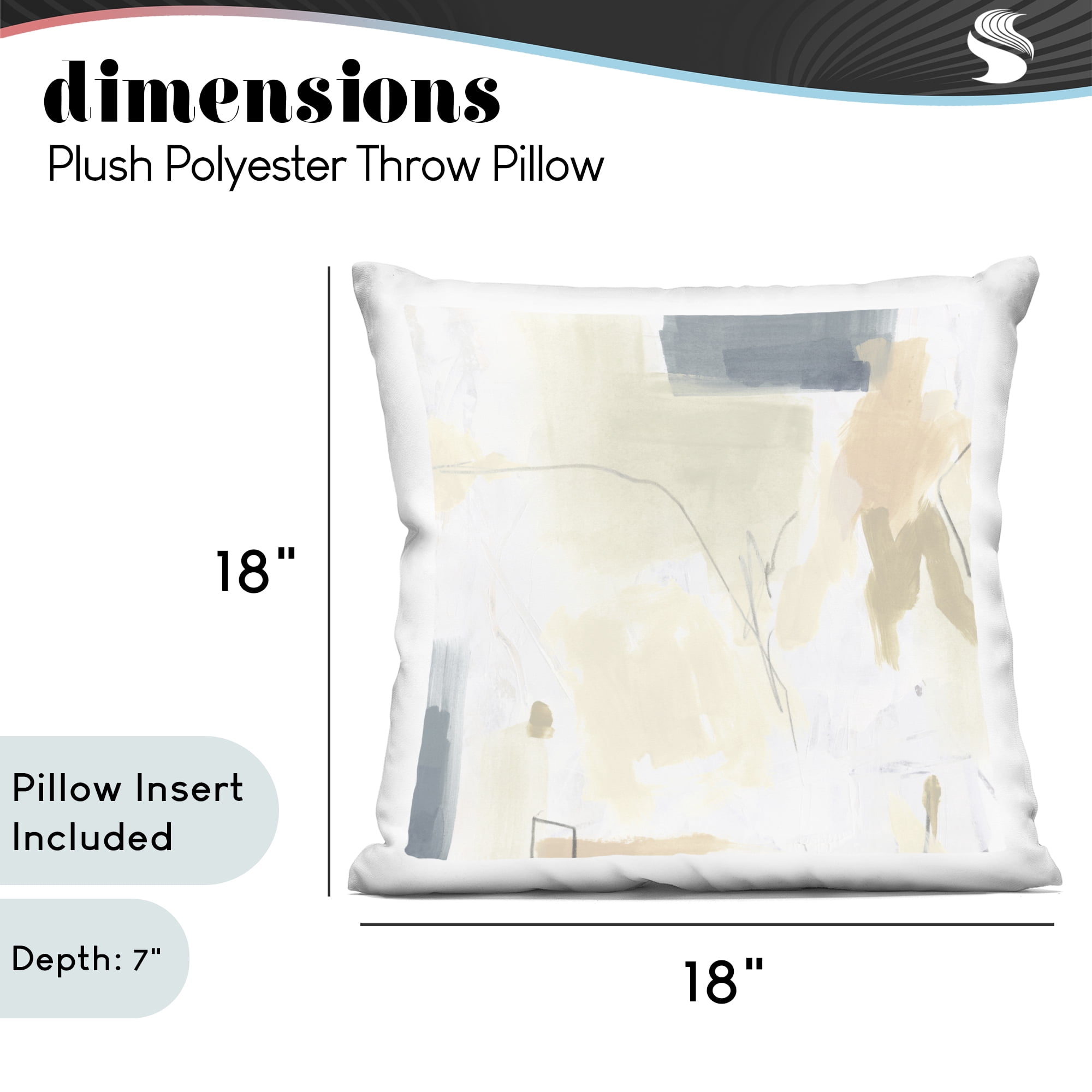 Stupell Industries Plaster Line Abstract Decorative Printed Throw Pillow, design by June Erica Vess