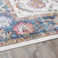 thumbnail image 3 of Hauteloom Mardin Oriental Living Room Area Rug - Traditional Floral - Colorful Carpet - Vintage Bohemian - Beige, Blue, Fuschia - 6'7" x 9', 3 of 18