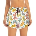 thumbnail image 2 of Balery Boho Bunny Pantalones cortos deportivos para mujer con forro y dos bolsillos, elásticos, para entrenamiento, gimnasio, yoga-X-Large, 2 of 7
