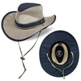 thumbnail image 6 of Panama Jack Men's Mesh Crown Safari Sun Hat with Chin Cord, UPF 50+, Large, Navy, 6 of 9