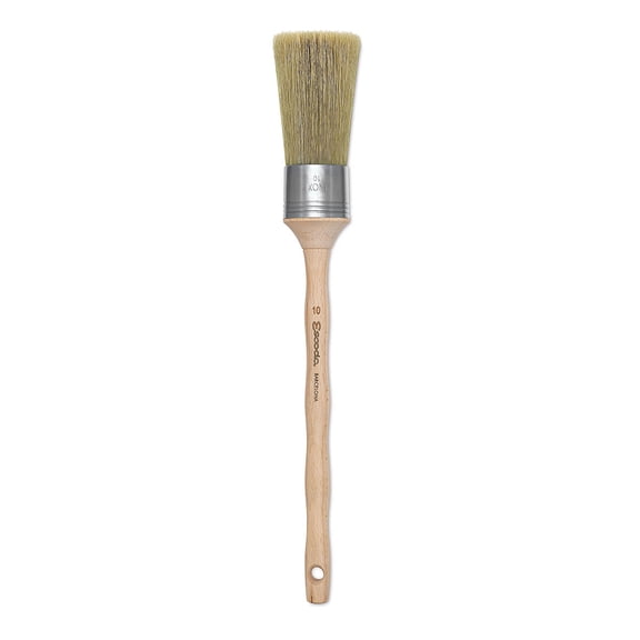 Escoda Natural Bristle Brushes - Round Square, Size 10, Long Handle