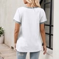 thumbnail image 5 of Casual Women's T Shirts V Neck Pocket Short Sleeve Top For Everyday Wear With Stylish Contrast Trim Exercise Tops Active Shirt Woman Long Sleeve Fitted Long Sleeve Running Shirts Shirts Women Loose, 5 of 6