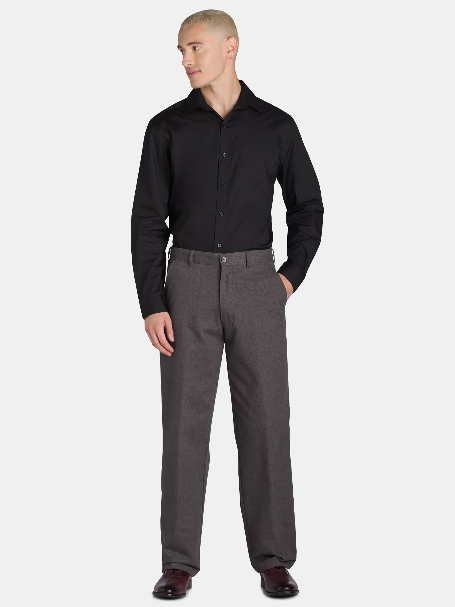 George Men's & Big Men's Classic Fit Dress Shirt with Long Sleeves, Sizes S-3XL