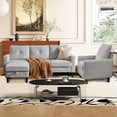 thumbnail image 2 of Soscana Sectional Sofa Set with Storage Ottoman and Accent Chair,Living Room 3 Seat L Shaped Couch and Single Chair Armchair,Living Room Furniture Set for Home Apartment Office Studio, 2 of 8