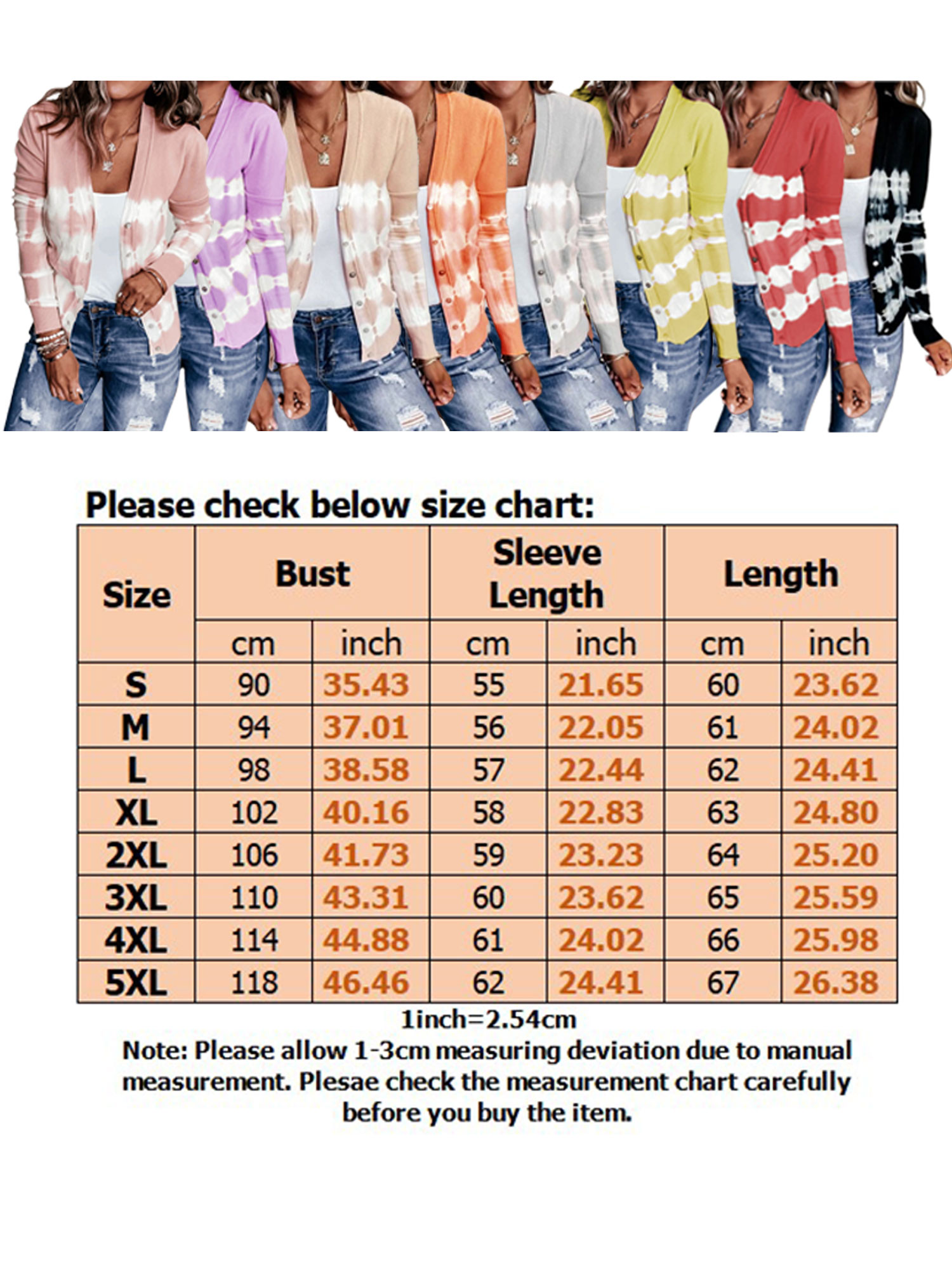 Christmas Gift For Familys LIDYCE Oversized Loose Long Sleeve Cardigan Sweater Coat For Women Plus Size Blouse Tops Ladies Button Down Coat Tops Jacket Outwear Tops - image 2 of 4