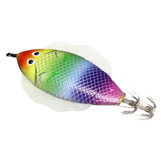 EZLIFE AS Hard Bait Glow Shrimp Hook Real como pez Coronas 14g/11cm Jigs de calamar Sea. G8P4