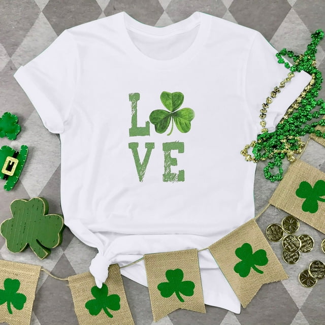T-shirt de la Saint-Patrick pour Femme, Mode, Col Rond, Imprimé, Manches Courtes, T-shirt Décontracté Ample, Hauts, T-Shirts de la Saint-Patrick pour Femmes