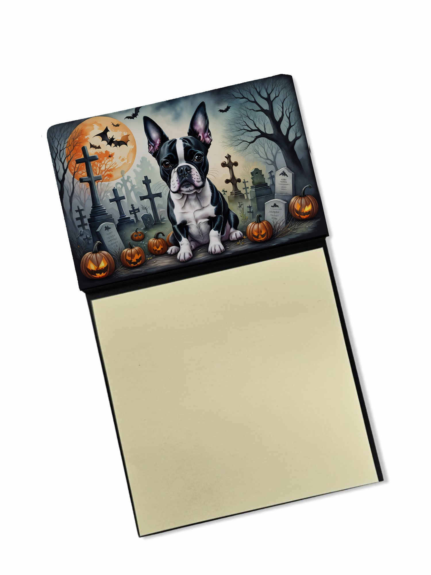 English Bulldog Spooky Halloween Sticky Note Holder 3.25 in x 5.25 in