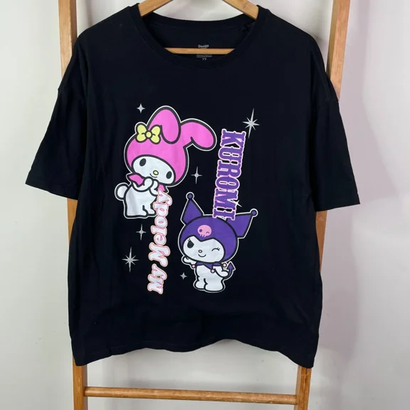 My Melody Kuromi Shirt Graphic Print Kawaii Japanese T-shirt Sizes S-5XL The Golden Shop