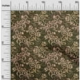 thumbnail image 2 of oneOone Cotton Cambric Dark Olive Green Fabric Asian Batik Floral Sewing Craft Projects Fabric Prints By Yard 42 Inch Wide, 2 of 4
