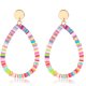 thumbnail image 1 of Pendientes de gota para mujer con cuentas de disco de vinilo arcoíris, pendientes ligeros en forma de lágrima, pendientes de verano y playa, 1 of 5