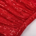 thumbnail image 7 of YMNXA Womens Prom Dress Short Sleeve Sequin Solid Color High Split Floor Length Elegant Low Cut Dresses For Wedding Red M, 7 of 7