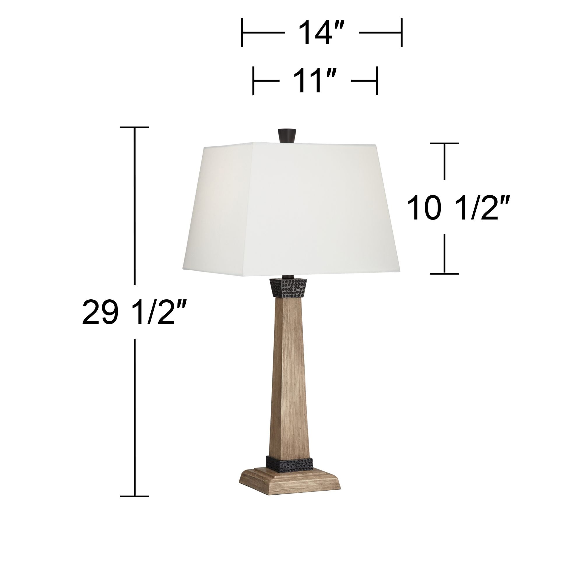 John Timberland Buchan 29 1/2" Tall Pedestal Farmhouse Rustic End Table Lamps Set of 2 Brown Wood Finish Living Room Bedroom