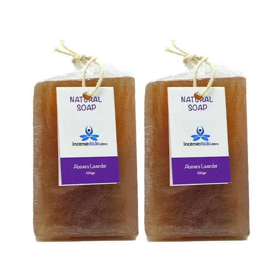 Lavender Aloe Vera Soap, 100g Bar, 2 Pack, Natural Moisturizing & Cleansing Formula, Gentle on Skin