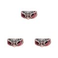 thumbnail image 3 of Guardurnaity Anillo de búho a prueba de herrumbre hecho en aleación y anillo de ojo de tamaño ajustable fiesta informal brillo metálico rosa Type1 NO1, 3 of 6