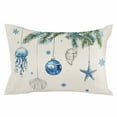 thumbnail image 2 of Blue Coastal Christmas Throw Pillow Covers, Xmas Botanical Starfish Rustic Soft Breathable Pillow Cases with Invisible Zipper for Sleeping, Standard Pillowcases for Couch Bed Sofa Chair 20x26 Inches, 2 of 6