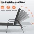thumbnail image 4 of Pellebant 2‑Pack Outdoor Chaise Lounge Chairs – 5‑Position Aluminum Adjustable Patio Chaise Lounge with Rust Resistant Frame, Black, 4 of 7
