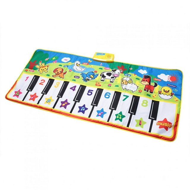 Manta de educación temprana para bebés, piano musical portátil para niños, teclado de piano, alfombra resistente y duradera