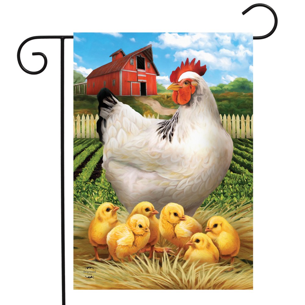 Family Time Summer Garden Flag 12.5" x 18" Farm Chickens Briarwood Lane