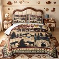 thumbnail image 2 of meiyoeat Moose Cabin Quilt Full,Jungle Animal Deer Full Bedspread Sets For Boys,Red Black,3-Piece,1 Coverlet and 2 Pillowcases, 2 of 7