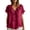 #316-Hot Pink, variant on Craaazy Women Plus Size Tops Loose Fit Solid Color V Neck Ruffle Placket Short Sleeve Cotton T Shirts for Daily Wear Gift