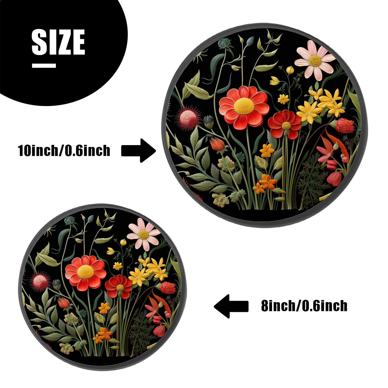 Stove Burner Covers 4 Pcs for Home Decor Cooktop Decorative ,Daisies Floral image, Round Electric Stove Burner Covers 8Inch And 10Inch