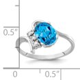 thumbnail image 2 of Primal Gold 14 Karat White Gold 8x6mm Oval Blue Topaz and Diamond Ring, 2 of 4