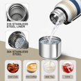 thumbnail image 3 of 20 Oz Blue Tan and White Coffee Tumbler Double Wall Insulated Stainless Steel Water Bottle | Metal Reusable Thermoses Flask with Cup Cap | Leak & Sweat Proof with Anti-Dust Lid, 3 of 7