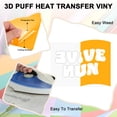 thumbnail image 2 of Uxcell 4 Hojas de Vinilo Puff 3D para Transferencia de Calor 12x10 Pulgadas Naranja Amarillo para Camisetas y Proyectos de Tela DIY, 2 of 7