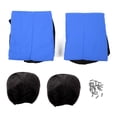 thumbnail image 1 of 4pcs Car Seats Cover Set Driver Copilot Seats Protector Universal Auto Interior AccessoryBlue Black, 1 of 5
