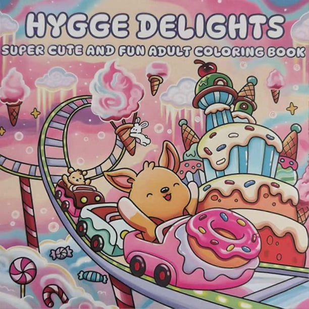 Super Cute and Fun Coloring Book, Mindfulness Coloring Book for Adults, Animal & Food Designs