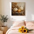 thumbnail image 4 of Canvas Wall Art Thanksgiving Pumpkin Canvas Art Print Fall Country Farmhouse Vintage Maple Leaf Pictures Wall Decor for Living Room Bedroom Artwork Decorations Stretched Framed Ready to Hang 8"x8", 4 of 9