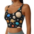 thumbnail image 2 of Fotbe Planets In Deep Space Sujetador Deportivo Largo sin Aros para Mujer con Almohadillas y Soporte Medio, Transpirable y Absorbente, Camiseta Tipo Chaleco o Tank Top-Medium, 2 of 8
