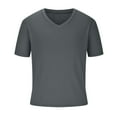thumbnail image 6 of BXINGOHAI Muscle Men鈥橲 V Neck Shirts Casual Short Sleeve Gym Athletic T Shirt Fashion Tee Top Workout Bodybuilding Shirts Today Dark Gray,XL, 6 of 6