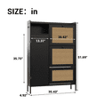 thumbnail image 2 of Shoe Cabinet, Rattan Shoe Storage Organizer with 3 Flip Drawers, Freestanding Narrow Shoe Rack Cabinets with Adjustable Shelves for Entryway, Closet, Hallway, Natural, 2 of 8
