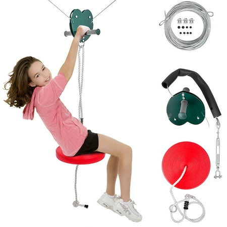 BENTISM Seated Zipline Kit - 100 feet - Outdoor Fun Toys