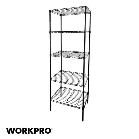 WorkPro  5-Tier Black Slim Wire Shelving