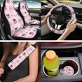 thumbnail image 2 of XYZCANDO Ghost Pumpkin 14 Pack Car Seat Covers Full Set Steering Wheel Cover Auto Center Console Pad Seat Belt Pads Headrest Covers Cup Coasters for Most Cars SUVs Sedans, 2 of 7