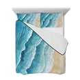 thumbnail image 7 of Aqua Coastal Twin Size Down Alternative Comforter, Lightweight Comforter Quilt Bedding Set with Pillow Shams Nautical Summer Beach Ocean Beige All Seasons Bed Comforter Duvet Insert 68"x86", 7 of 7